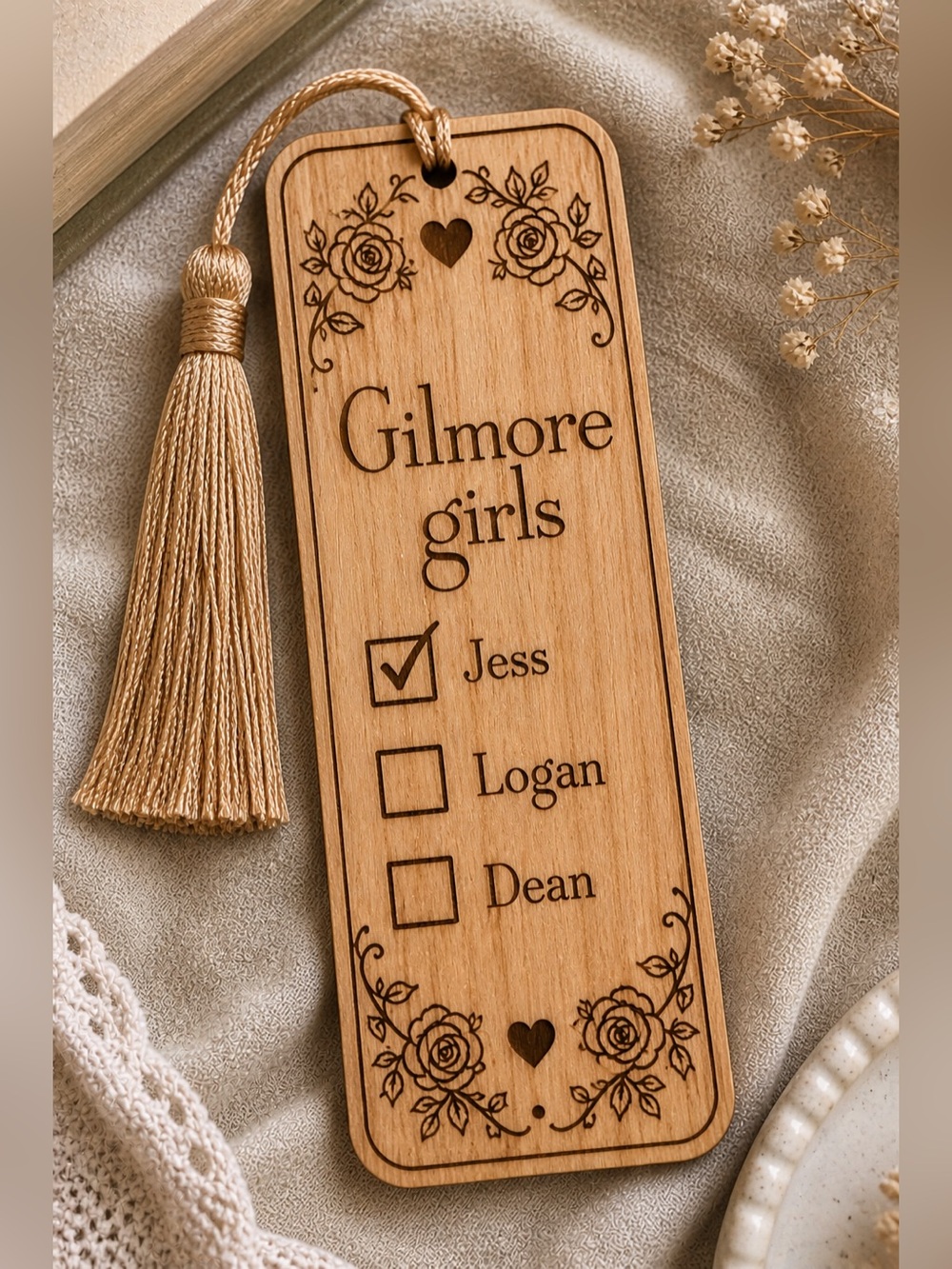 Hand crafted by me Engraved Wood Bookmarks various characters